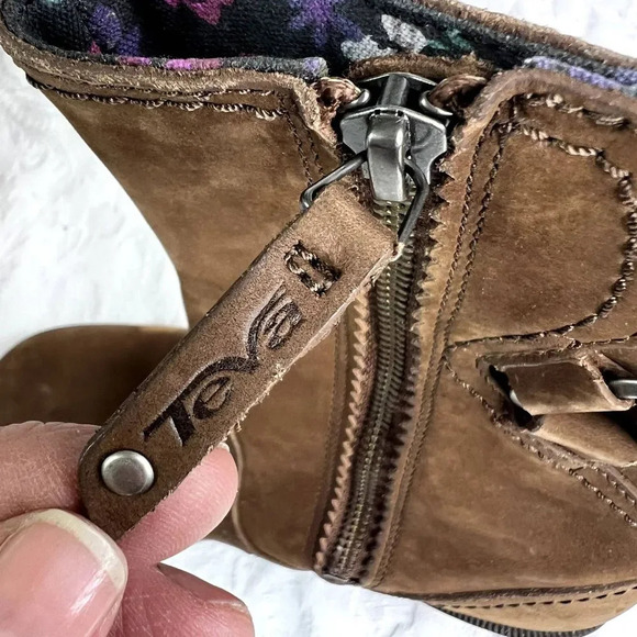 Teva Boots Foxy Brown Nubuck Zip Up US‎ Size 5.5 - Picture 7 of 12